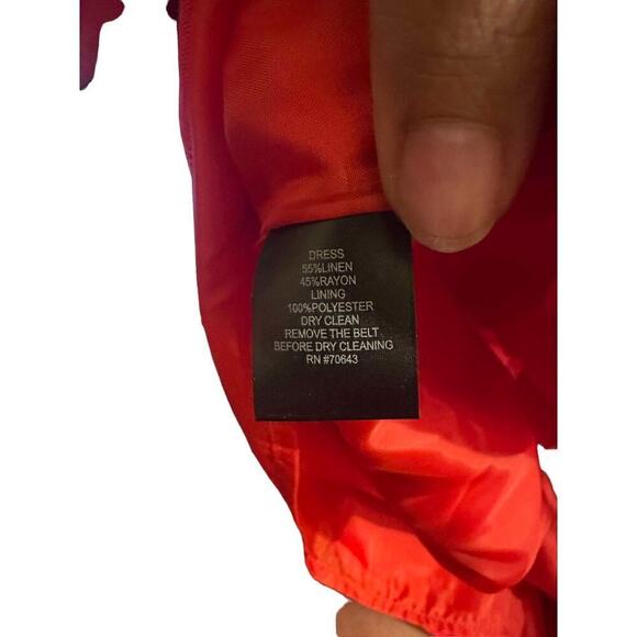 Jessica Howard Linen Sleeveless Midi Dress Accent Collar Size 14 New With Tags - Picture 6 of 10